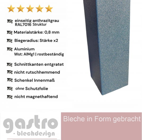 Alu Winkelprofil anthrazitgrau RAL7016 Alu Winkelprofil anthrazitgrau RAL7016